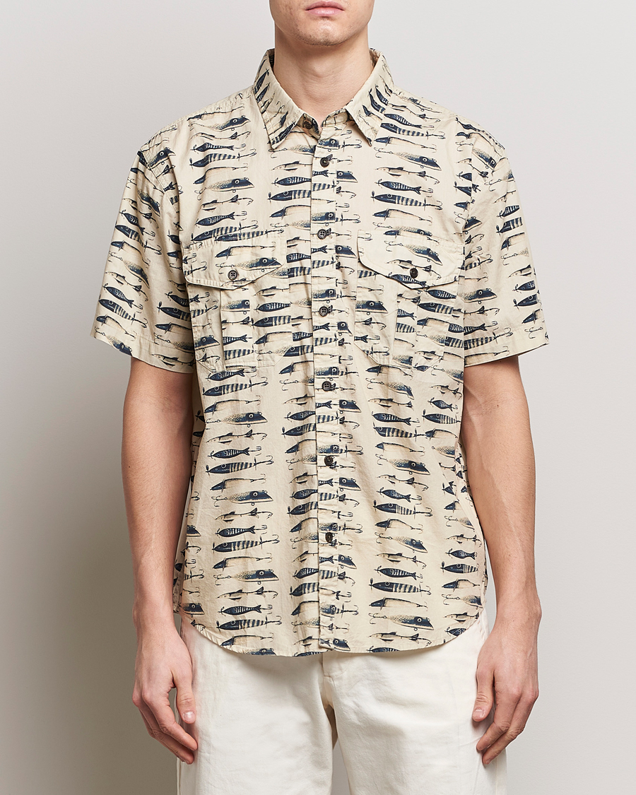 filson washed short sleeve feather cloth shirt
