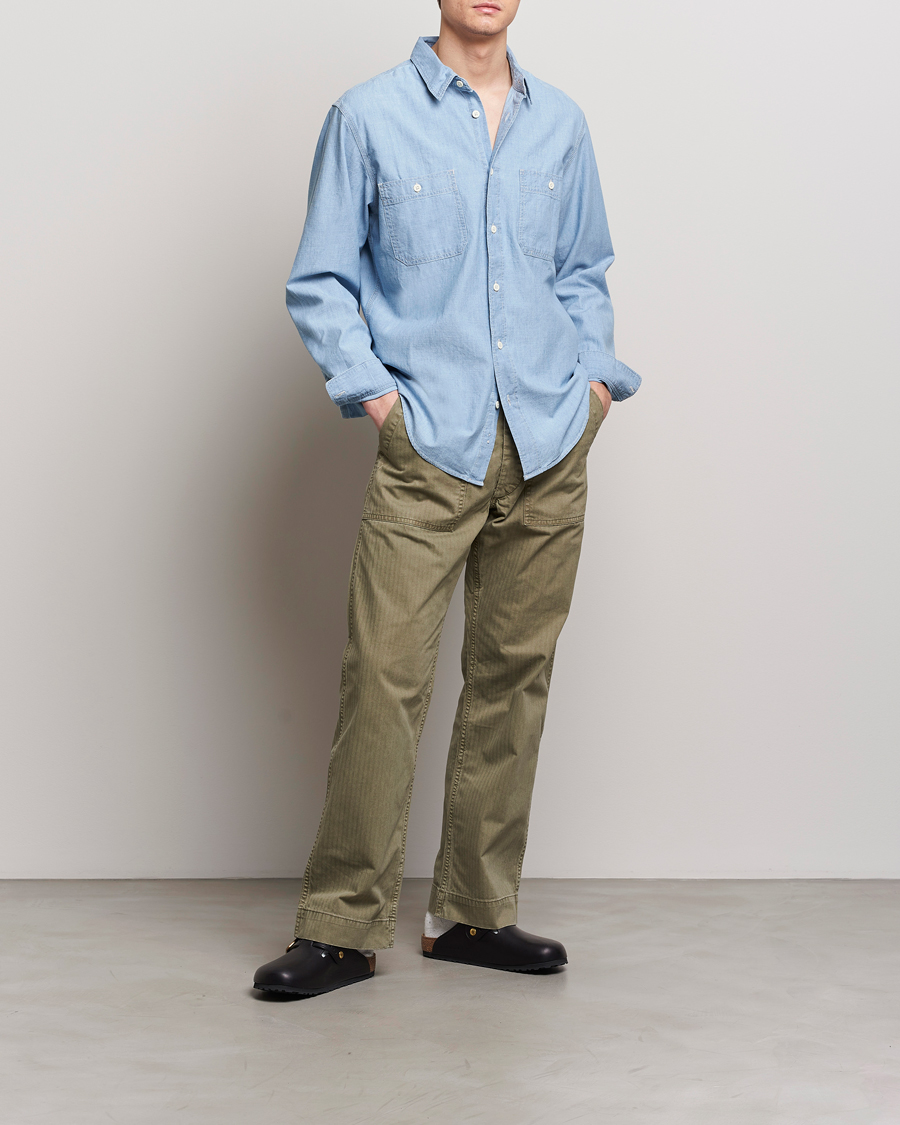 Men | Shirts | Filson | Chambray CPO Shirt Light Indigo