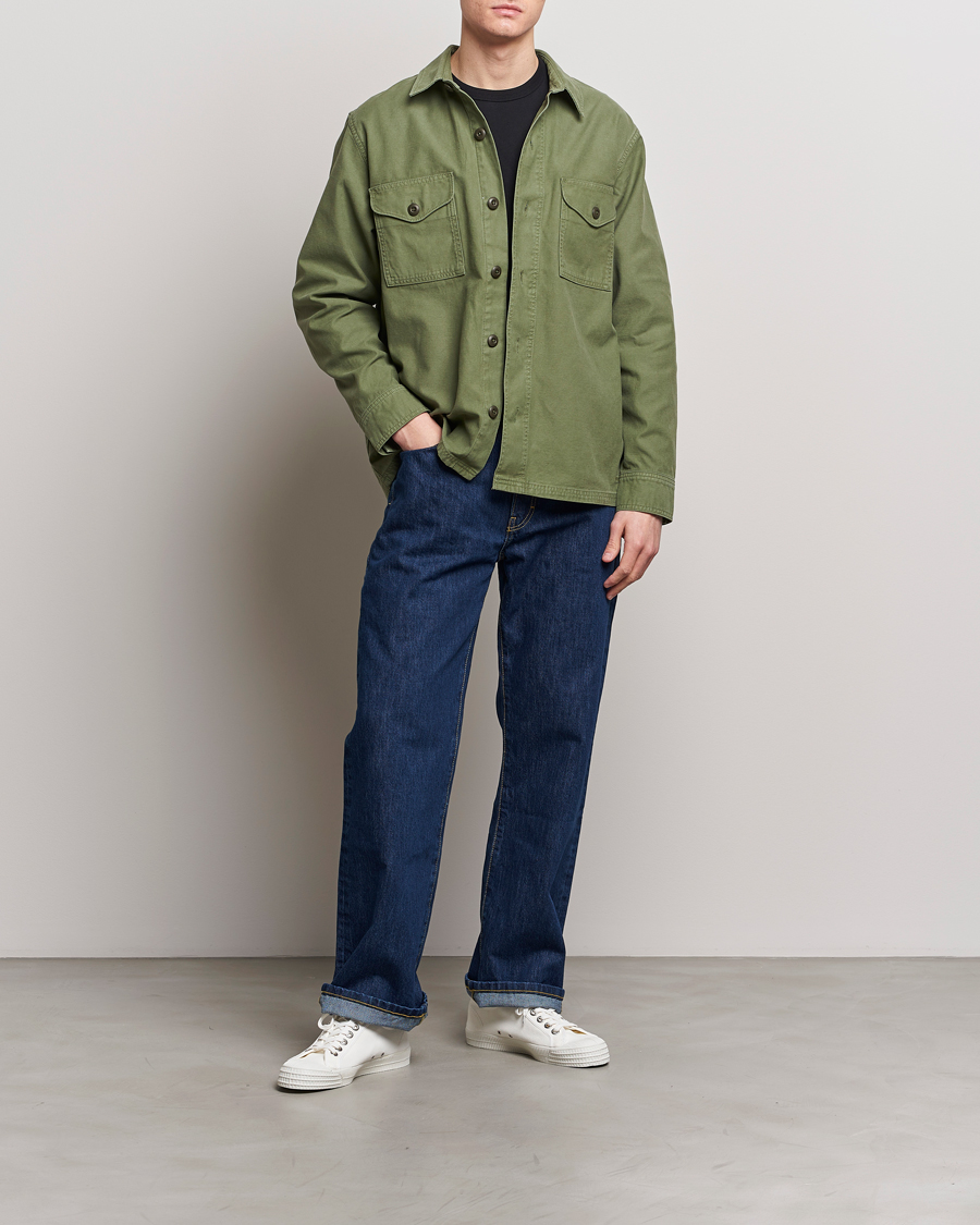 Men | Coats & Jackets | Filson | Reverse Sateen Jac-Shirt Washed Green
