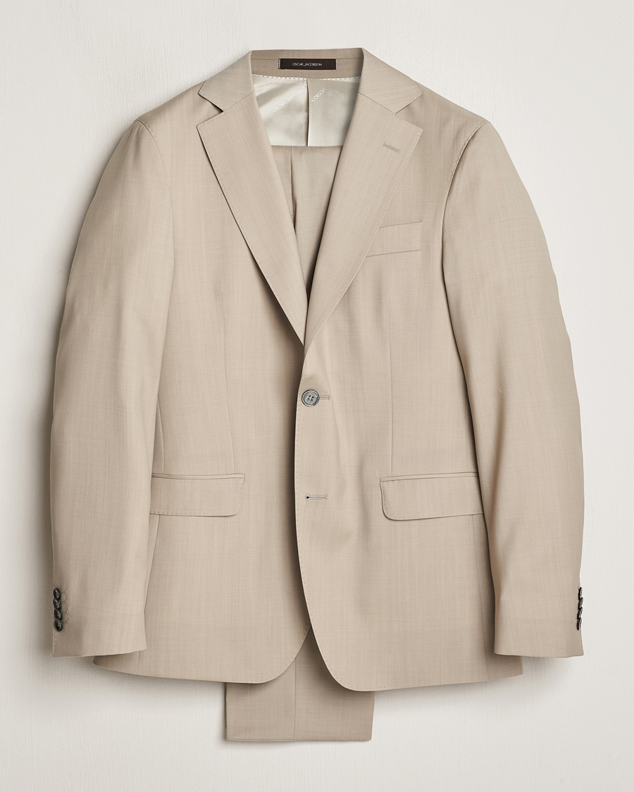 Men | Suits | Oscar Jacobson | Fogerty Super 130's Wool Suit Beige