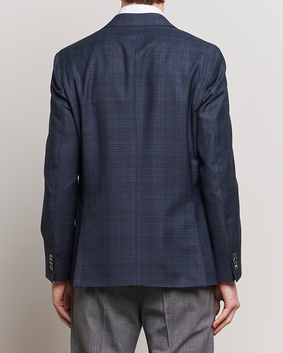 Men | Blazers | Oscar Jacobson | Fogerty Mini Check Wool Blazer Navy