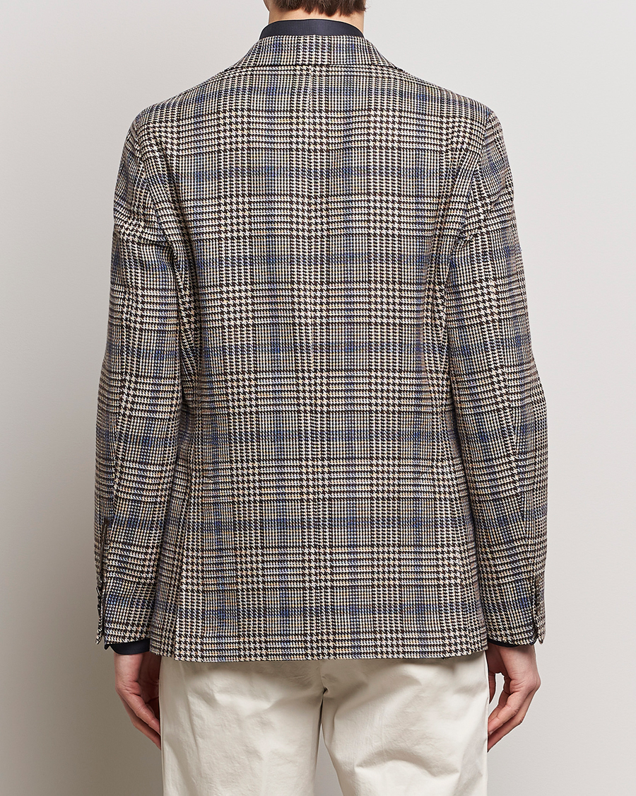 Men | Blazers | Oscar Jacobson | Ferry Soft Checked Cotton/Linen Blazer Beige
