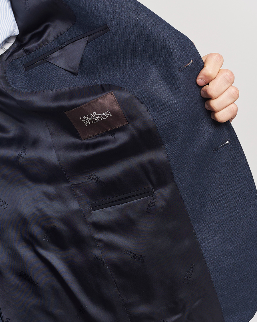 Men | Blazers | Oscar Jacobson | Fogerty Linen Blazer Navy