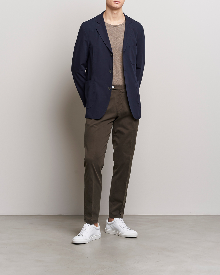 Men | Trousers | Oscar Jacobson | Denz Casual Cotton Trousers Olive