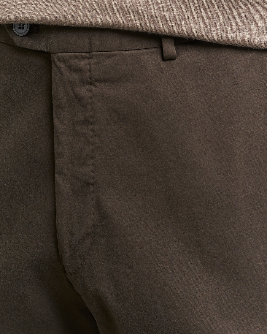 Men | Trousers | Oscar Jacobson | Denz Casual Cotton Trousers Olive