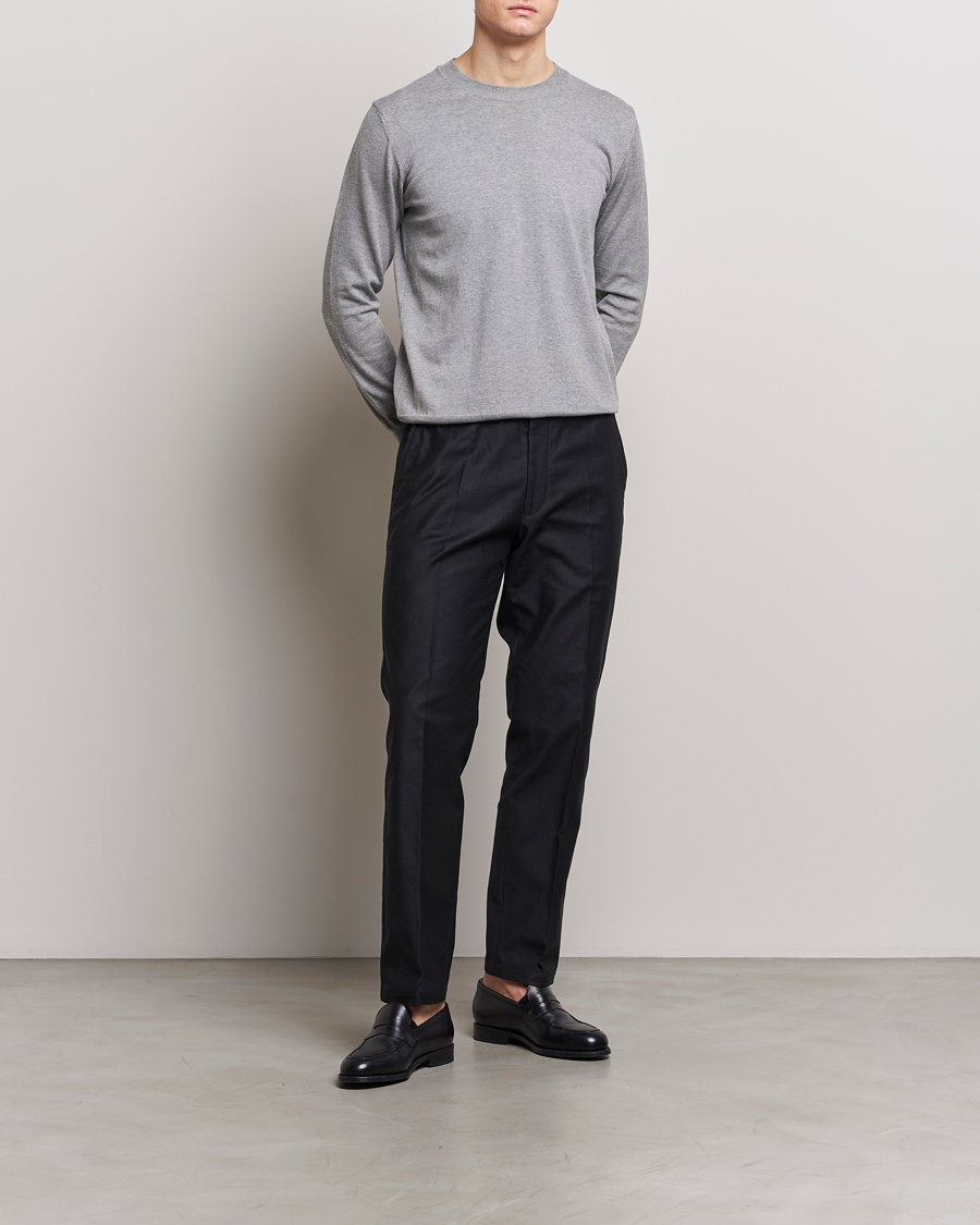 Men | Trousers | Oscar Jacobson | Decker Cotton Trousers Black