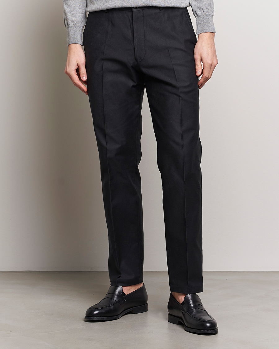Men |  | Oscar Jacobson | Decker Cotton Trousers Black