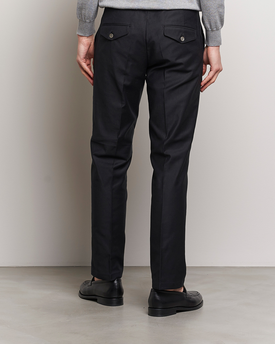 Men | Trousers | Oscar Jacobson | Decker Cotton Trousers Black