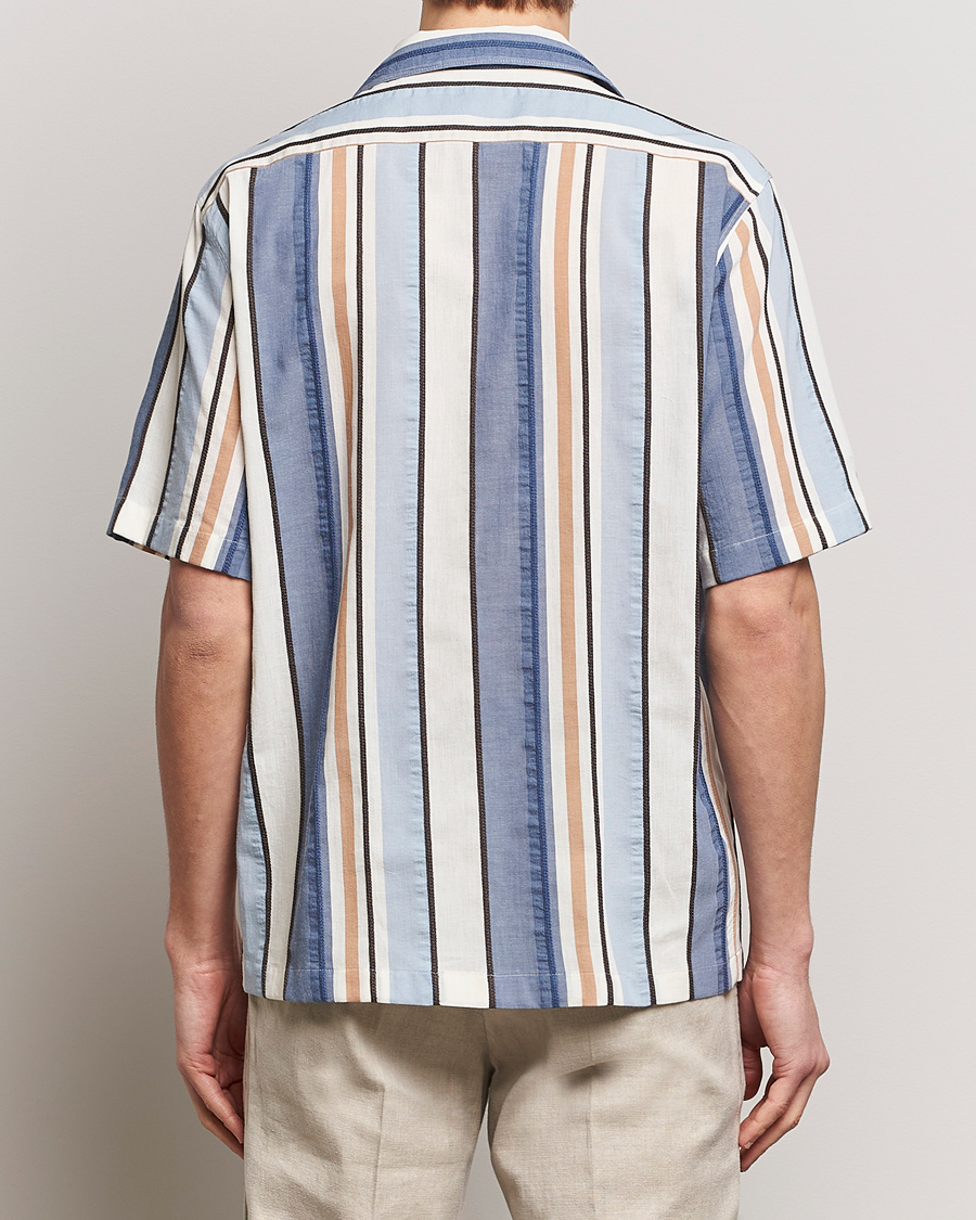 Men | Shirts | Oscar Jacobson | Hanks Short Sleeve Striped Cotton Shirt Multi