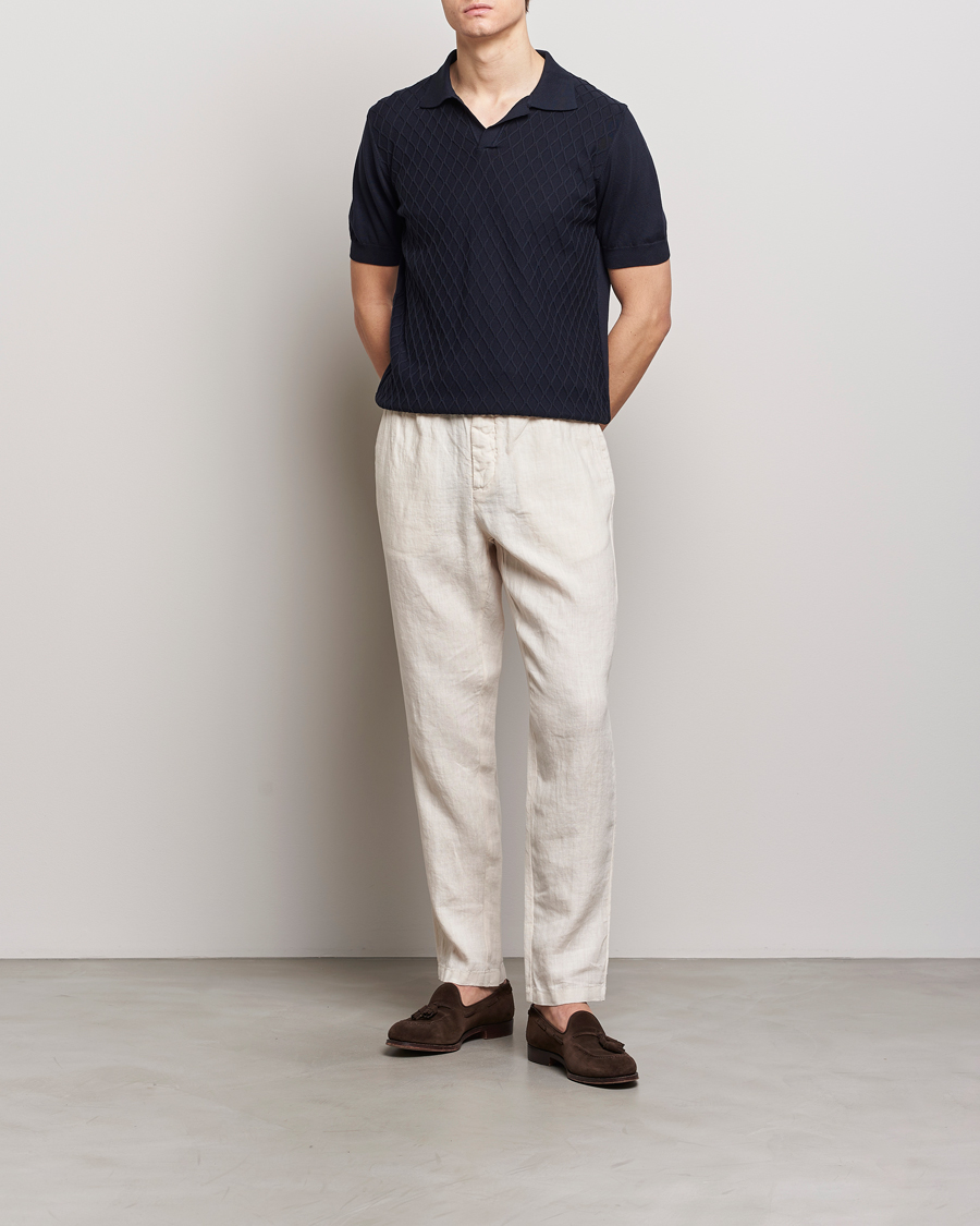 Men | Polo Shirts | Oscar Jacobson | Mirza Structured Cotton Polo Navy