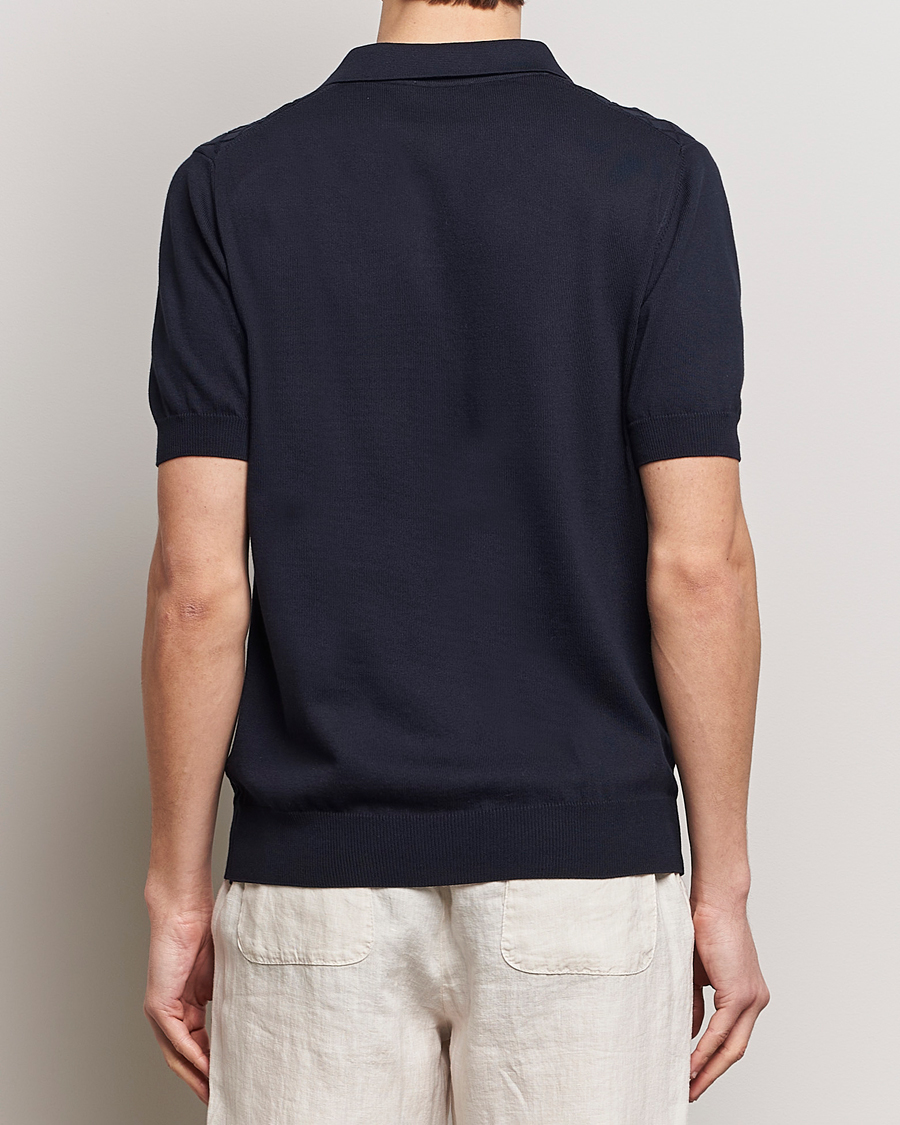 Men | Polo Shirts | Oscar Jacobson | Mirza Structured Cotton Polo Navy