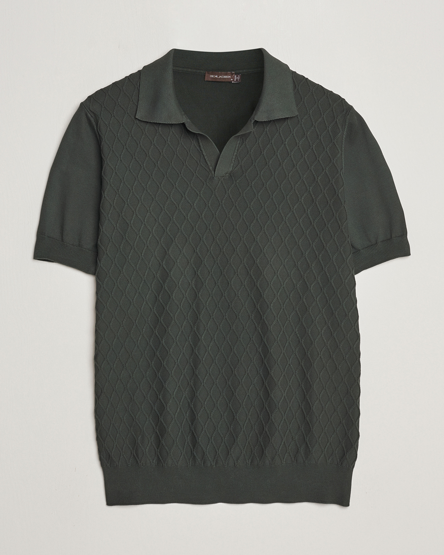 Men | Polo Shirts | Oscar Jacobson | Mirza Structured Cotton Polo Olive