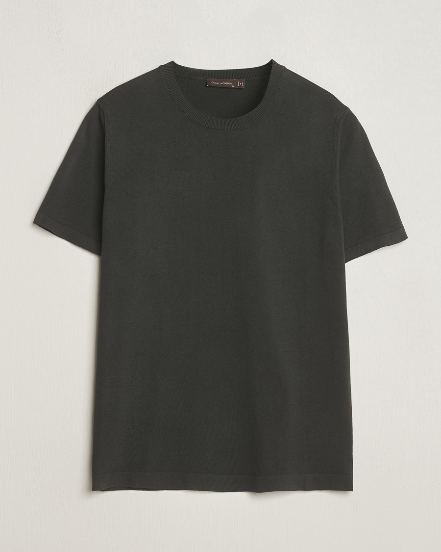 Men | T-Shirts | Oscar Jacobson | Brian Knitted Cotton T-Shirt Olive