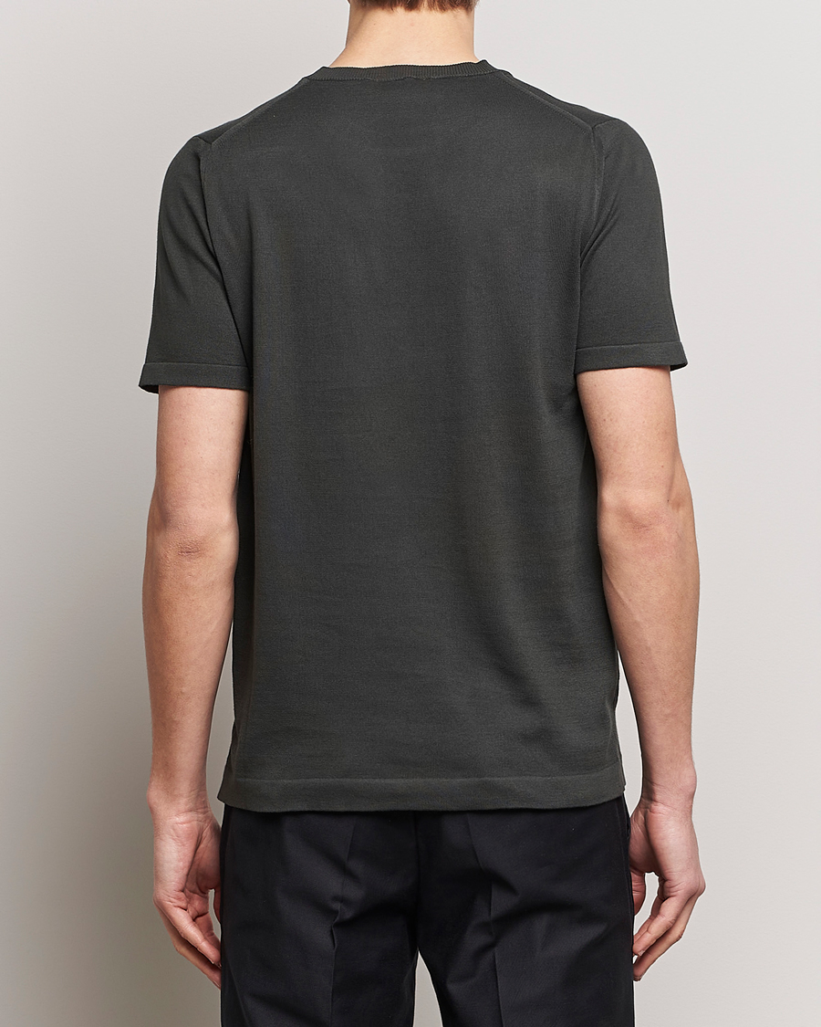 Men | T-Shirts | Oscar Jacobson | Brian Knitted Cotton T-Shirt Olive