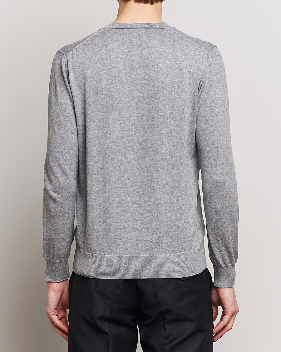 Men | Sweaters & Knitwear | Oscar Jacobson | Valdemar Cotton Crew Neck Light Grey