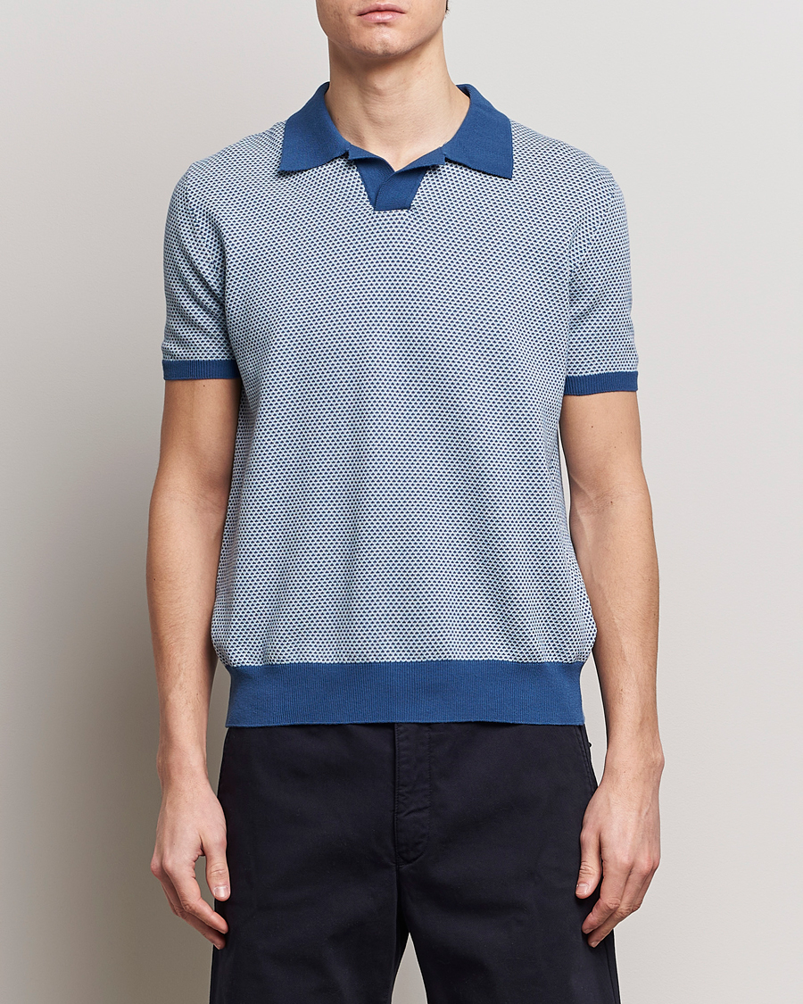 Men |  | Oscar Jacobson | Dalius Structured Cotton Polo Blue