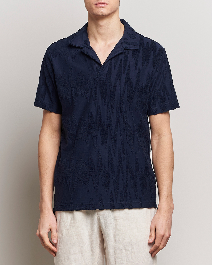 Men | Short Sleeve Polo Shirts | OAS | Short Sleeve Terry Polo Glitch