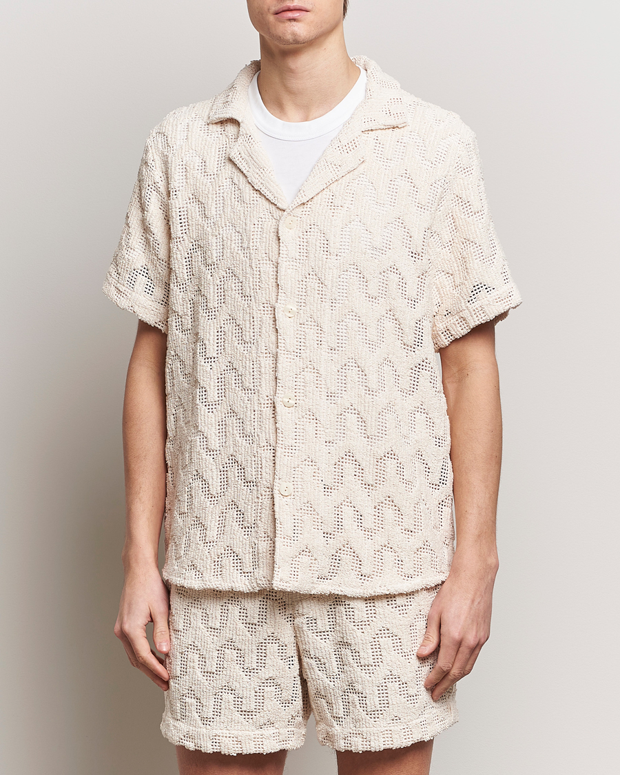 Men | Shirts | OAS | Atlas Cuba Crochet Shirt Off White