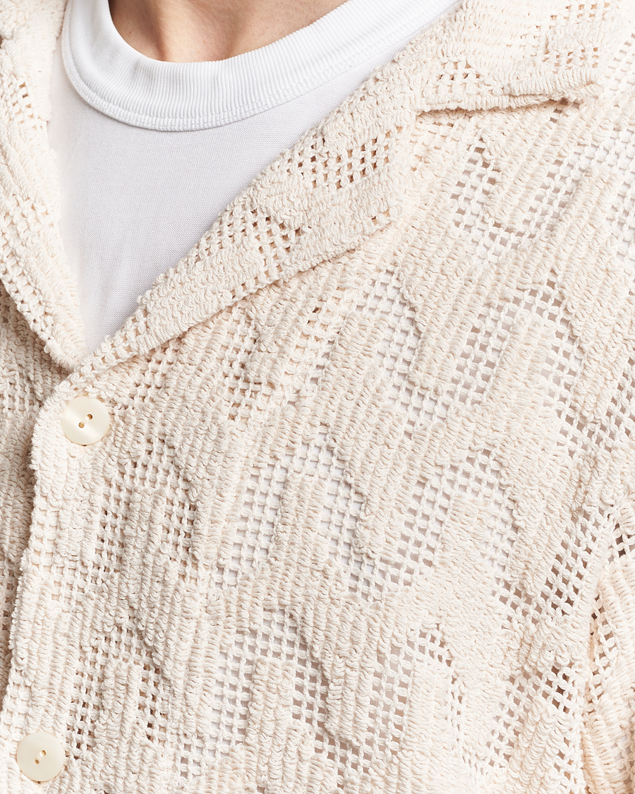 Men | Shirts | OAS | Atlas Cuba Crochet Shirt Off White