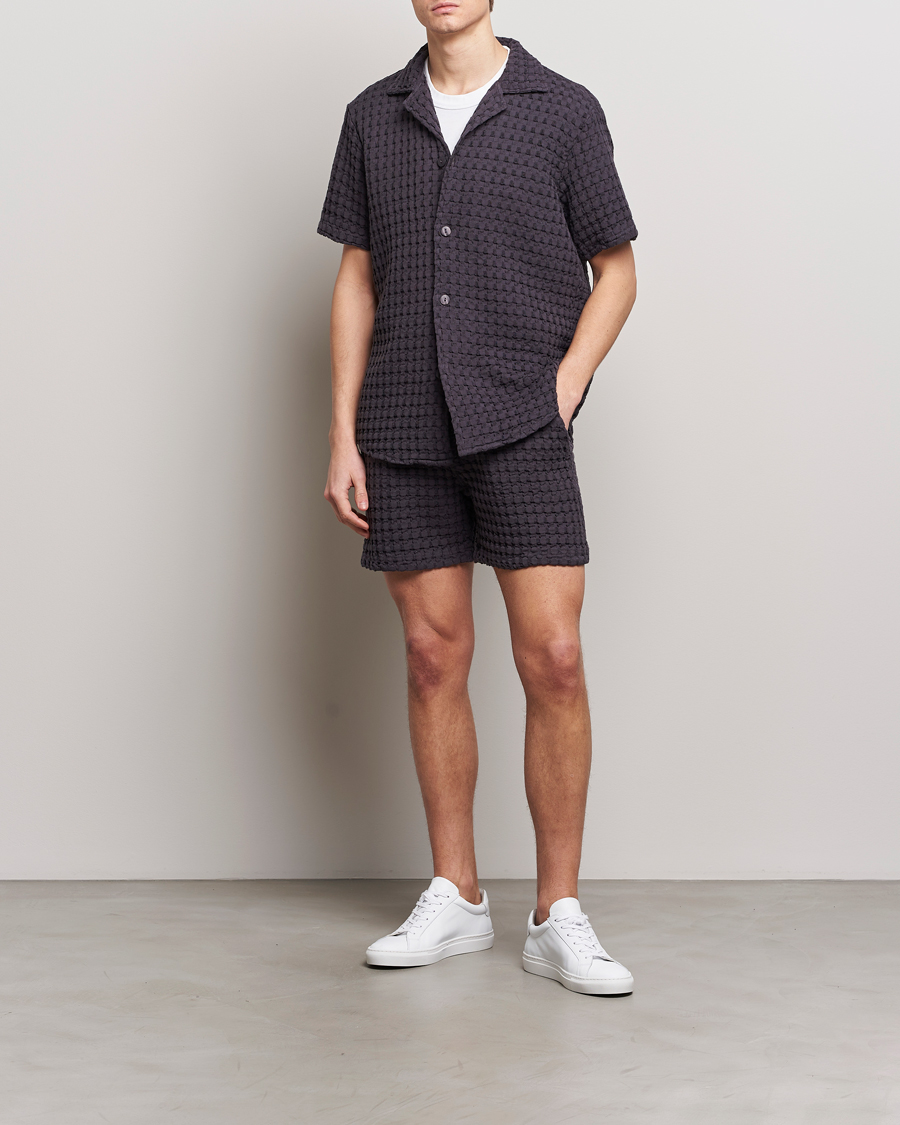 Men | Shirts | OAS | Cuba Waffle Shirt Nearly Black