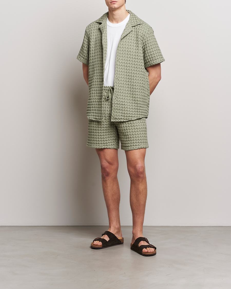 Men | Shorts | OAS | Porto Waffle Shorts Dusty Green