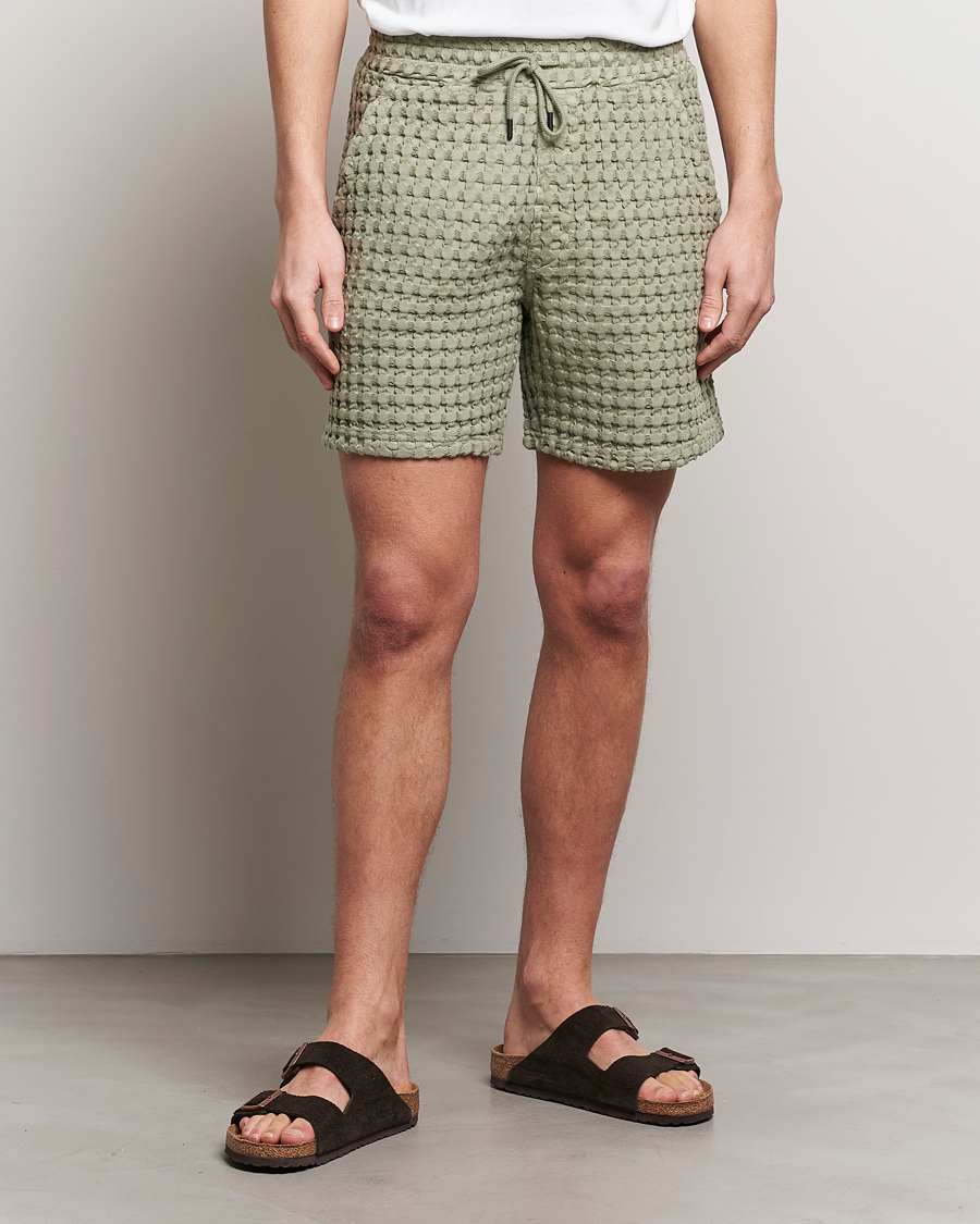 Men | Shorts | OAS | Porto Waffle Shorts Dusty Green