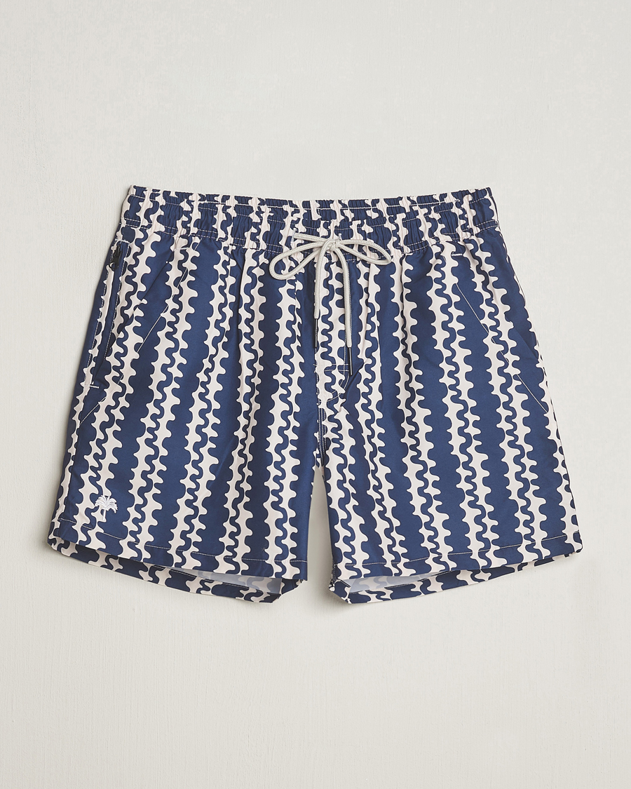 Men | Swimwear | OAS | Printed Swimshorts Blue Scribble