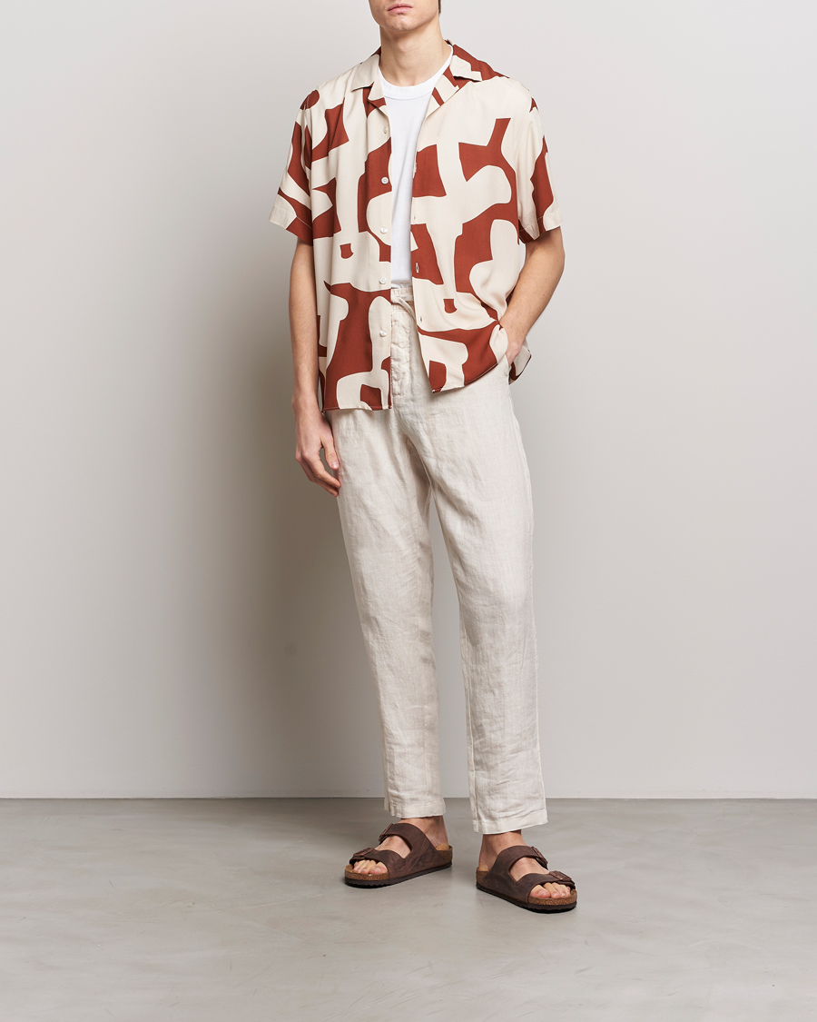 Men | Shirts | OAS | Viscose Resort Short Sleeve Shirt Russet Puzzlotec