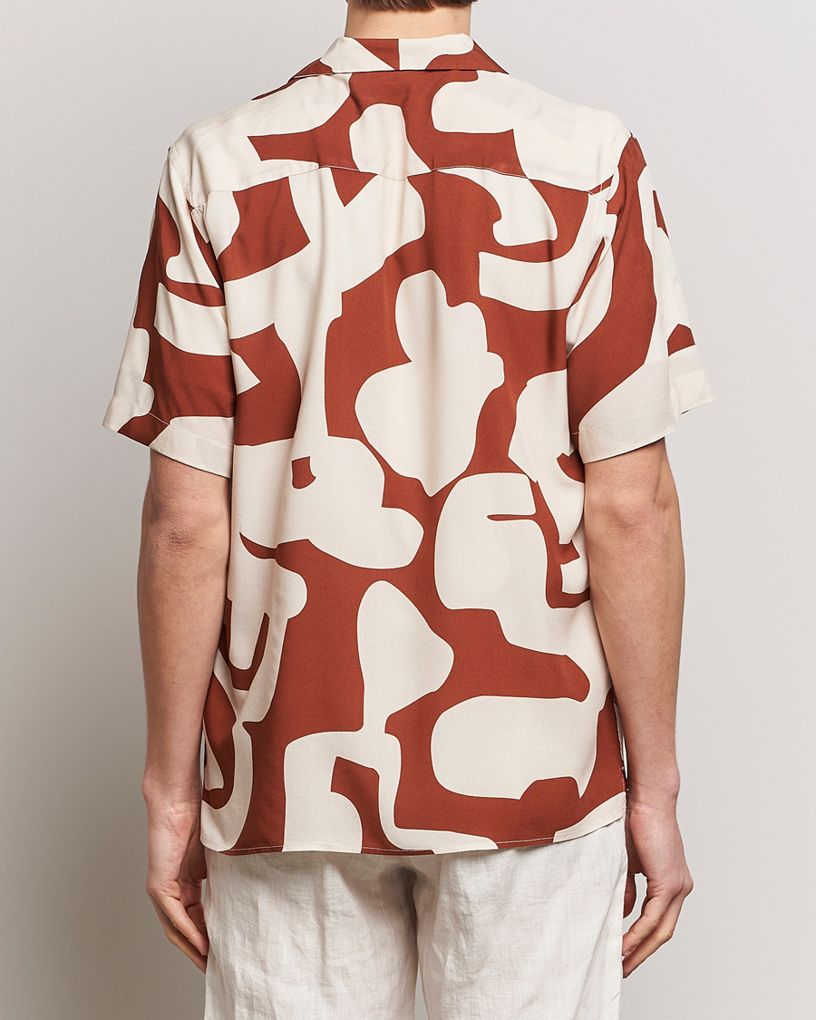 Men | Shirts | OAS | Viscose Resort Short Sleeve Shirt Russet Puzzlotec