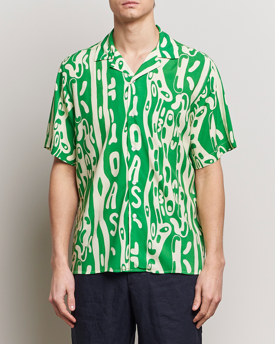 Herr | Kortärmade skjortor | OAS | Viscose Resort Short Sleeve Shirt Verdant