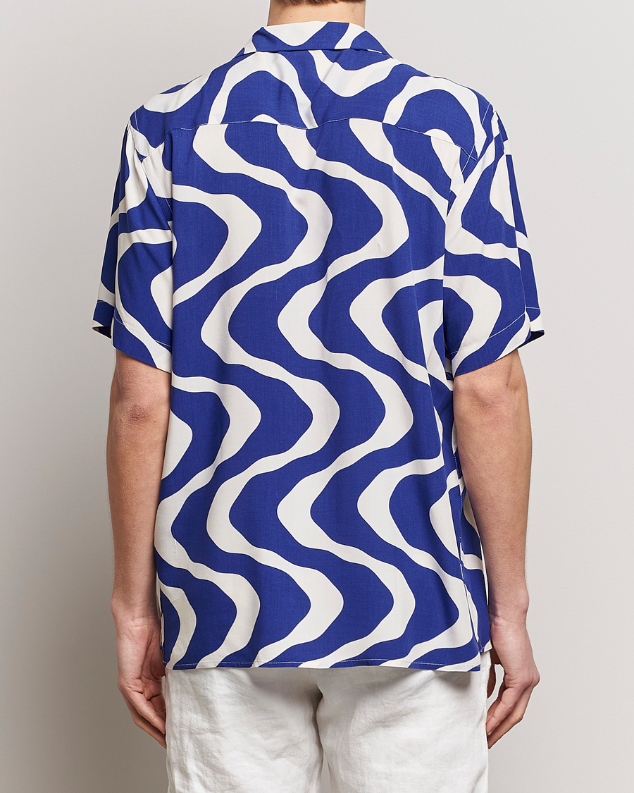 Men | Shirts | OAS | Viscose Resort Short Sleeve Shirt Blue Rippling