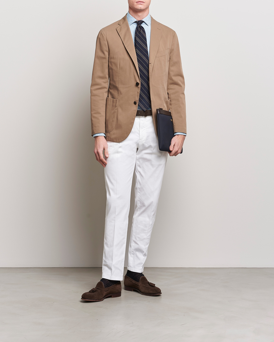 Men | Blazers | Boglioli | K Jacket Cotton Stretch Blazer Beige