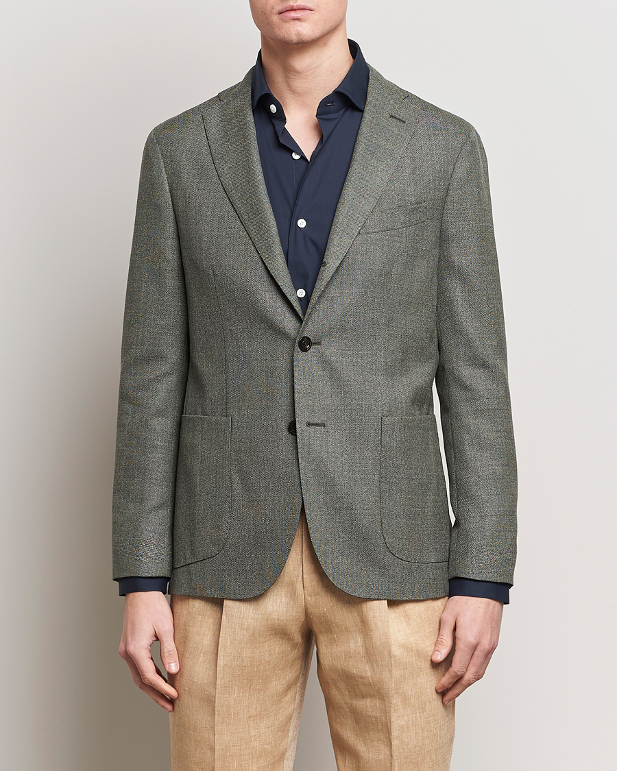 Men | Departments | Boglioli | K Jacket Wool Hopsack Blazer Sage Green