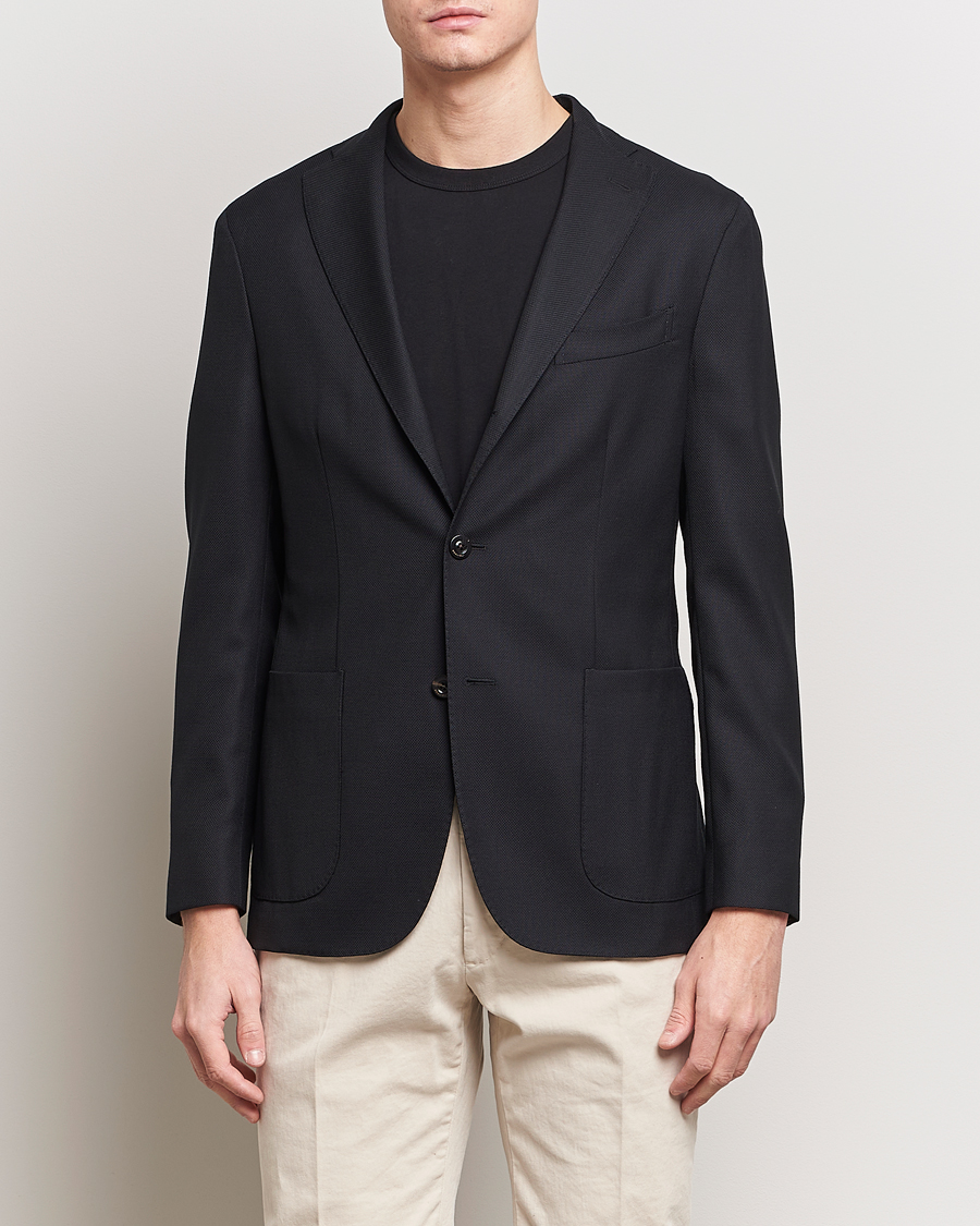 Men | Blazers | Boglioli | K Jacket Wool Hopsack Blazer Black
