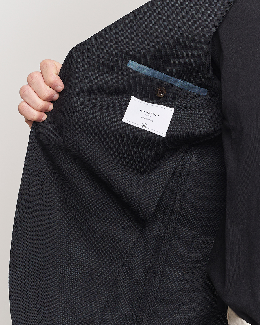 Boglioli K Jacket Wool Hopsack Blazer Black at CareOfCarl.com