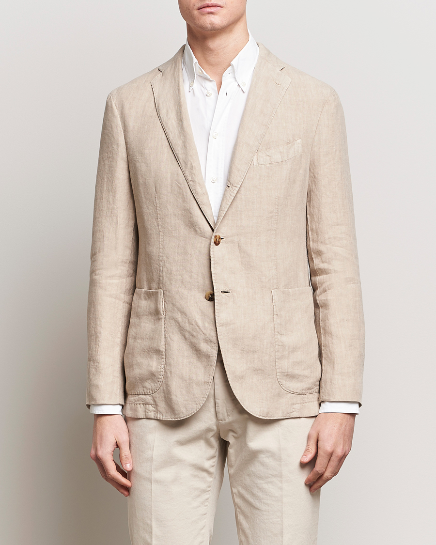 Men | Linen Blazers | Boglioli | K Jacket Linen Blazer Light Beige