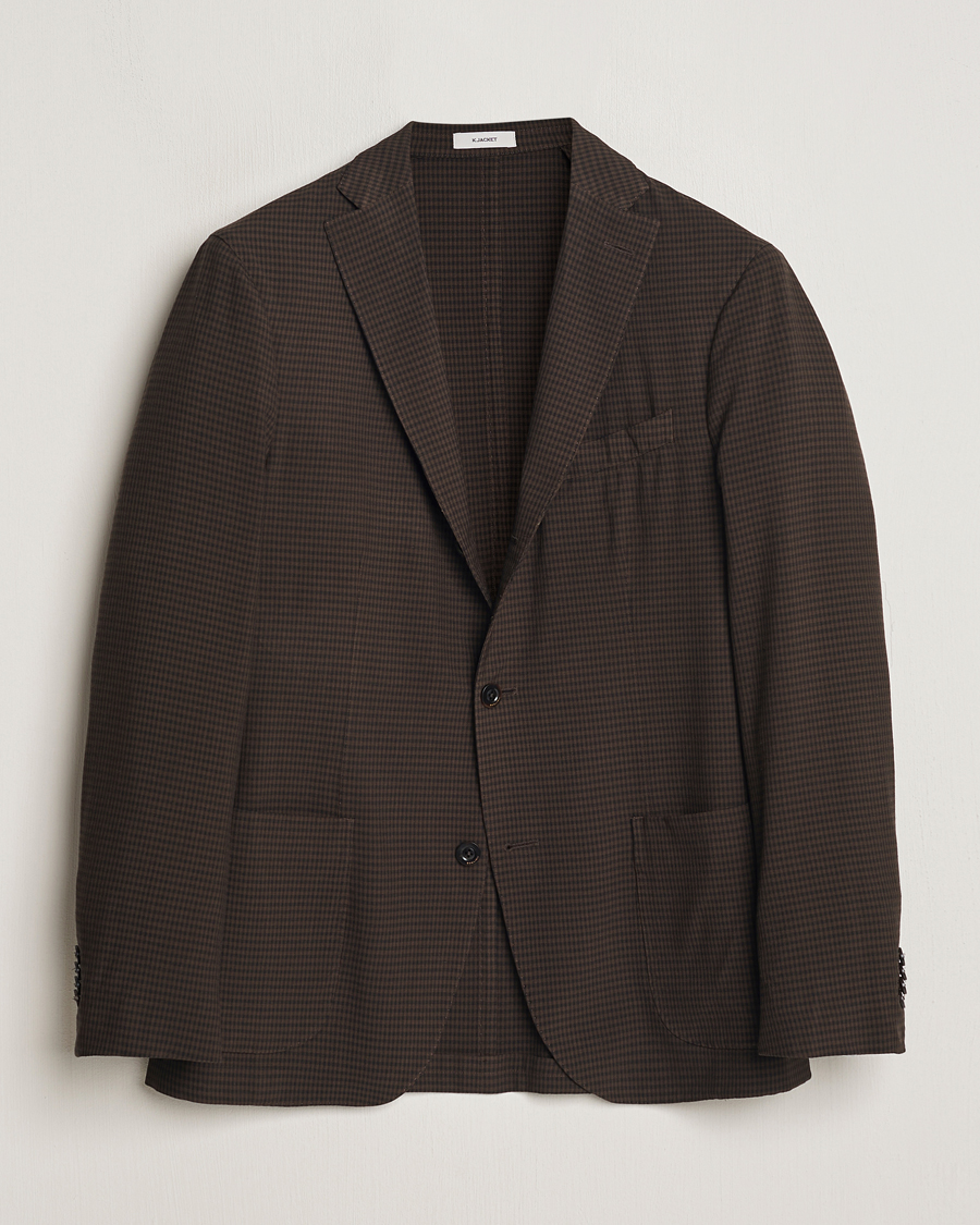 Men | Blazers | Boglioli | K Jacket Check Wool Blazer Dark Brown