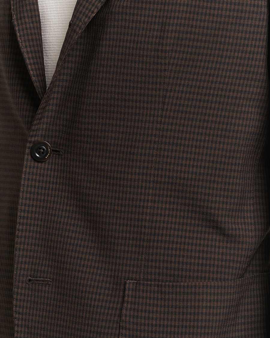 Men | Blazers | Boglioli | K Jacket Check Wool Blazer Dark Brown