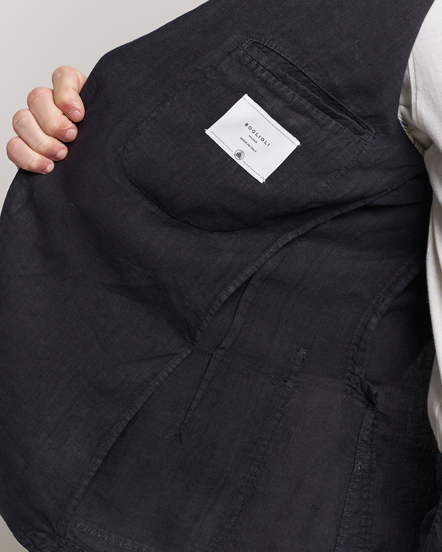 Men | Suits | Boglioli | K Jacket Linen Suit Navy
