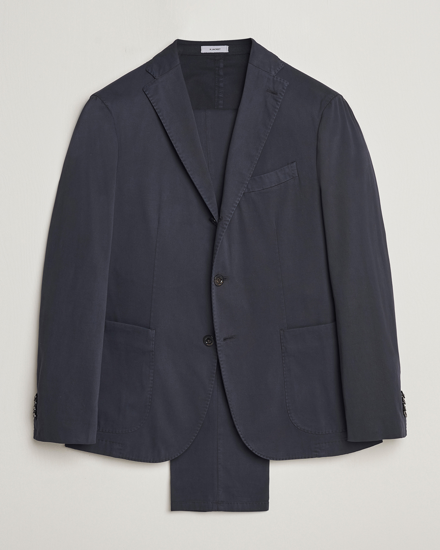Men | Suits | Boglioli | K Jacket Cotton Stretch Suit Navy