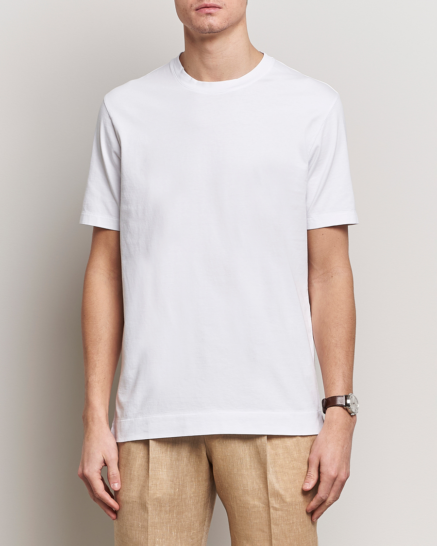 Men | T-Shirts | Boglioli | Garment Dyed T-Shirt White