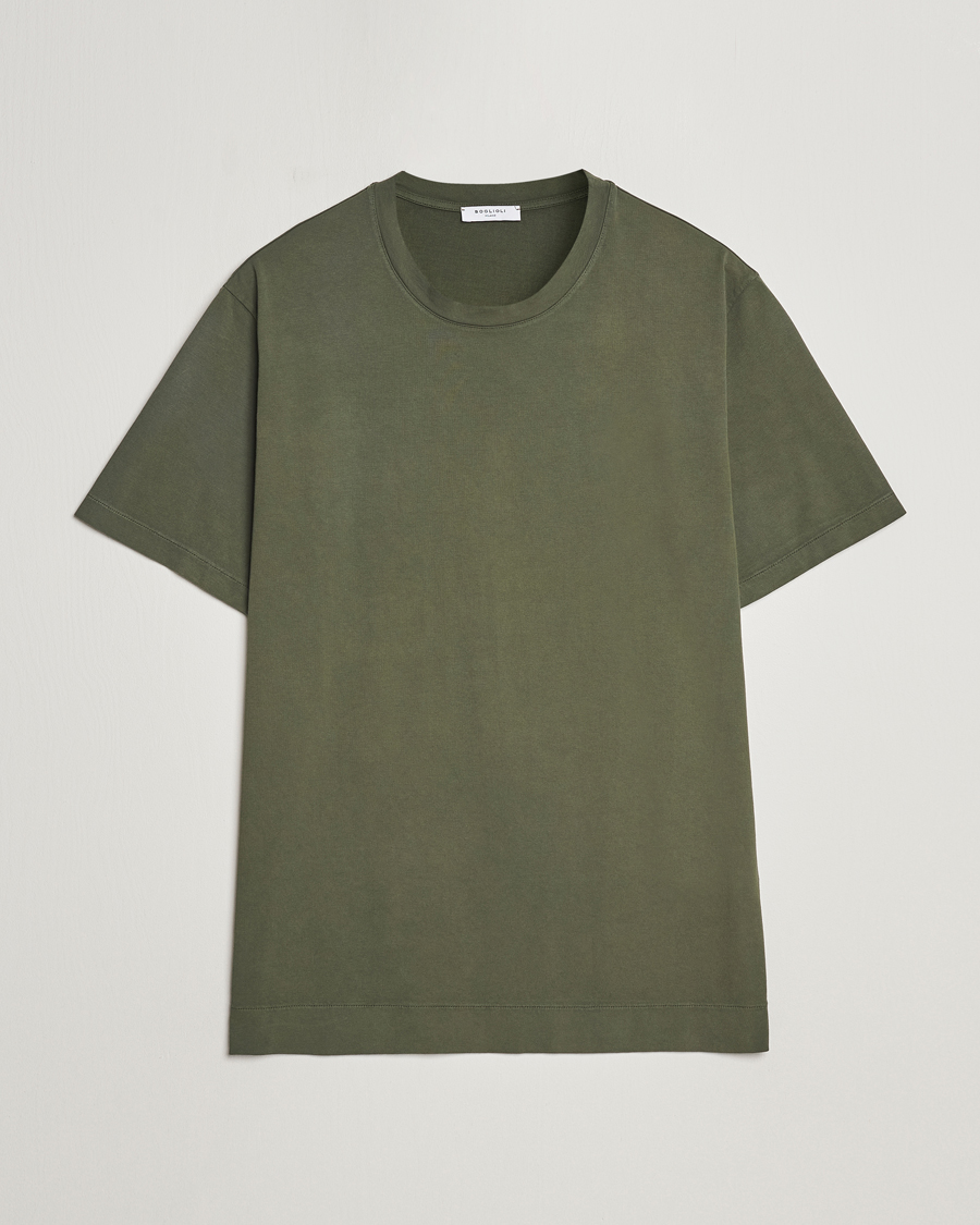 Men | T-Shirts | Boglioli | Garment Dyed T-Shirt Forest Green