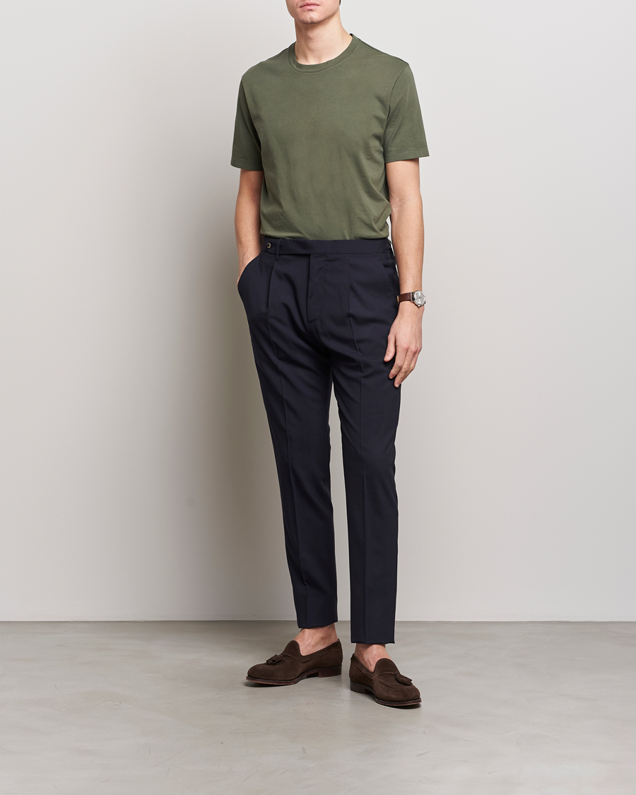 Men | T-Shirts | Boglioli | Garment Dyed T-Shirt Forest Green