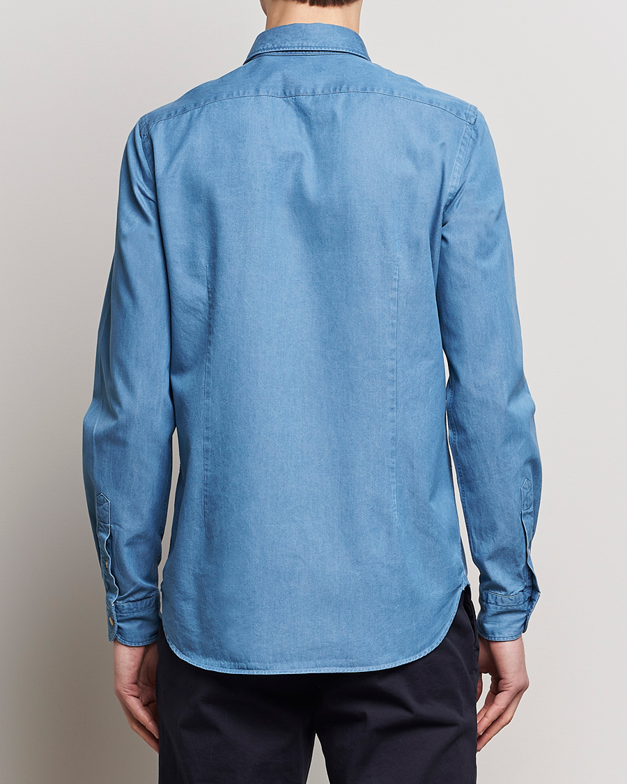 Men | Shirts | Boglioli | Slim Fit Denim Shirt Light Indigo