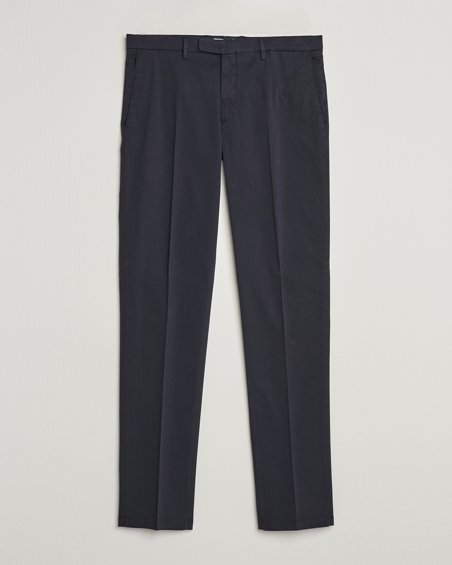 Men | Trousers | Boglioli | Cotton Stretch Chinos Navy