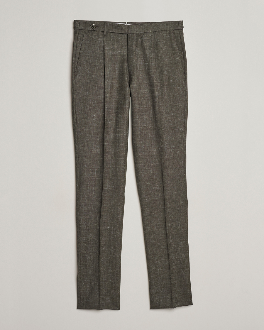 Men | Trousers | PT01 | Gentleman Fit Wool/Silk Trousers Dark Brown