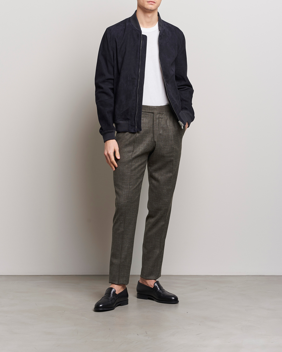 Men | Trousers | PT01 | Gentleman Fit Wool/Silk Trousers Dark Brown