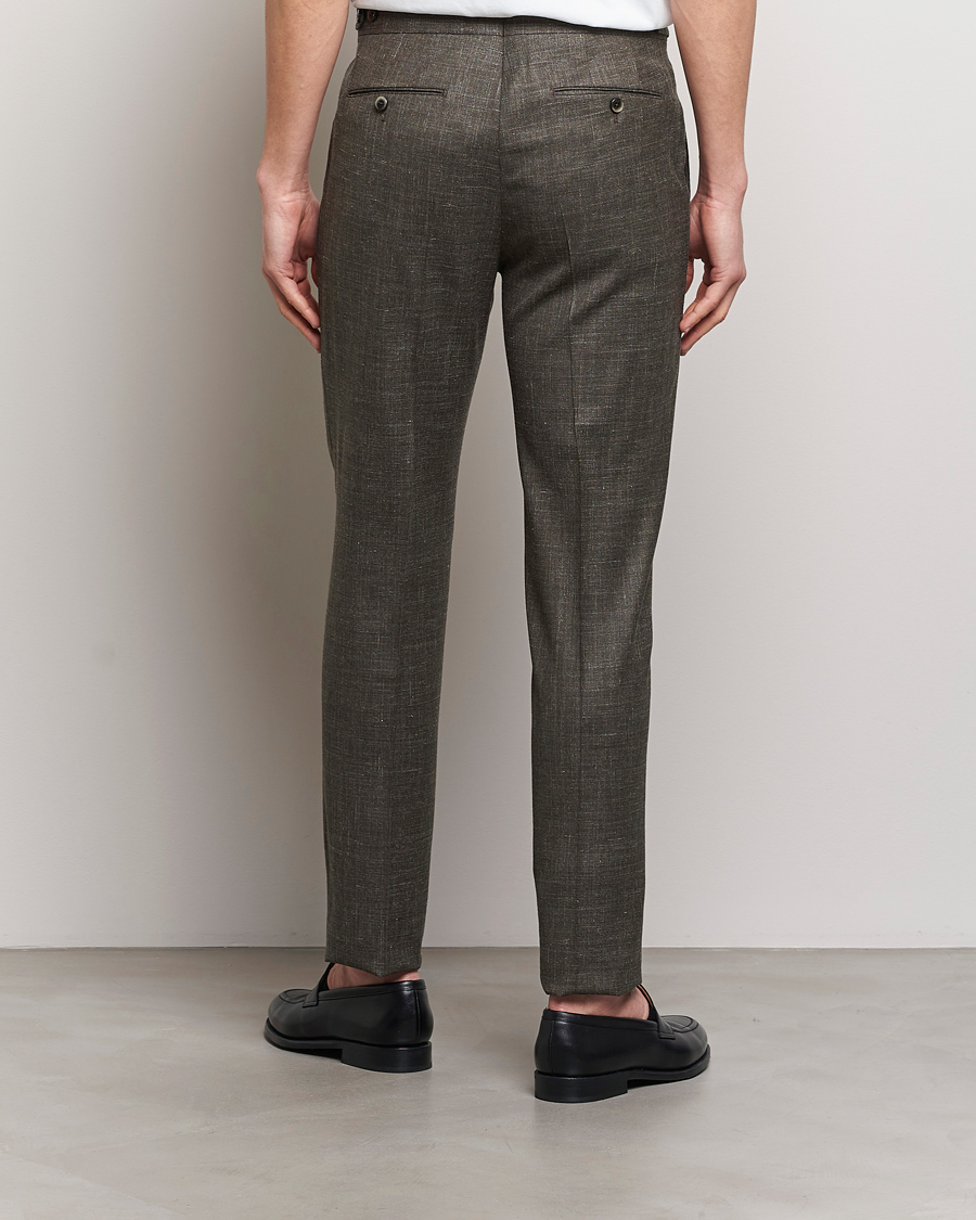 Men | Trousers | PT01 | Gentleman Fit Wool/Silk Trousers Dark Brown