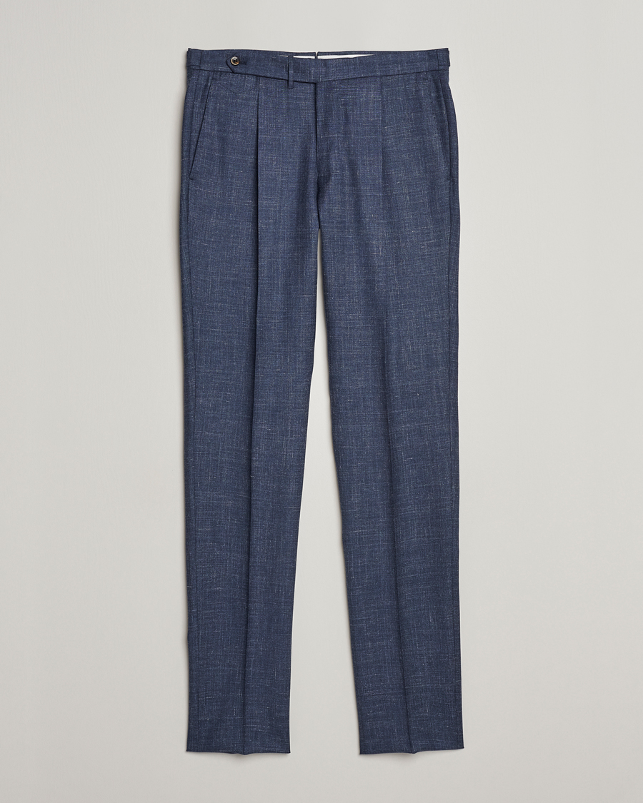 Men | Trousers | PT01 | Gentleman Fit Wool/Silk Trousers Navy