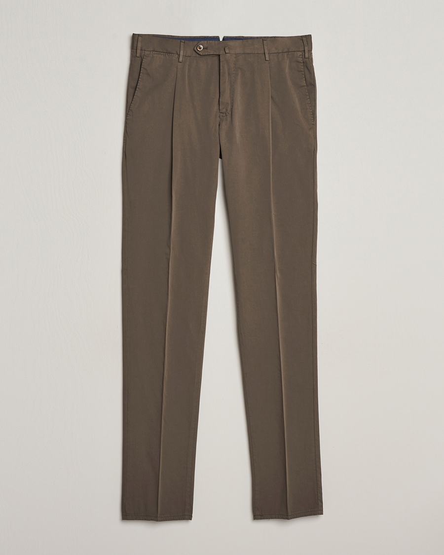 Men | Trousers | PT01 | Slim Fit Garment Dyed Stretch Chinos Dark Brown